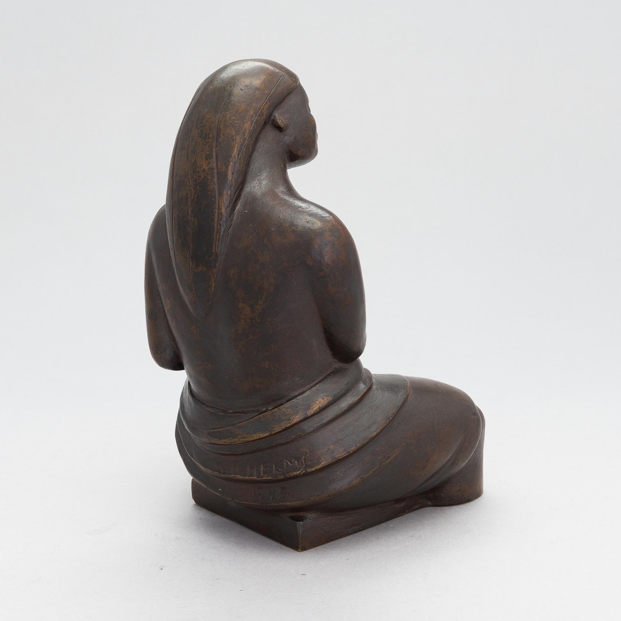 Carl Wilhelms, skulptur, brons, signerad och daterad 1945.
