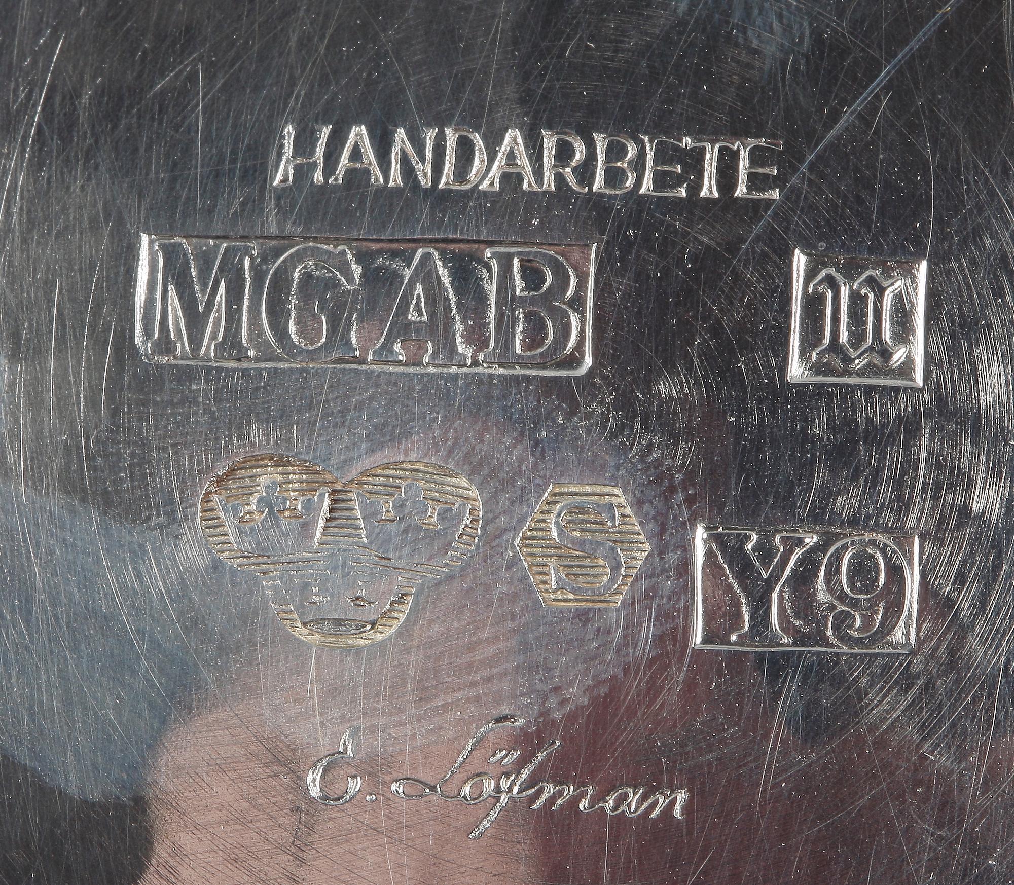 SKÅL, silver, Stockholm, sign o dat. E.Löfman, 1973.