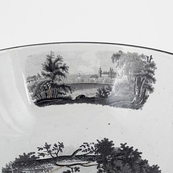 a large creamware bowl, 'Tullgarn', Rörstrand, mid-19th century.