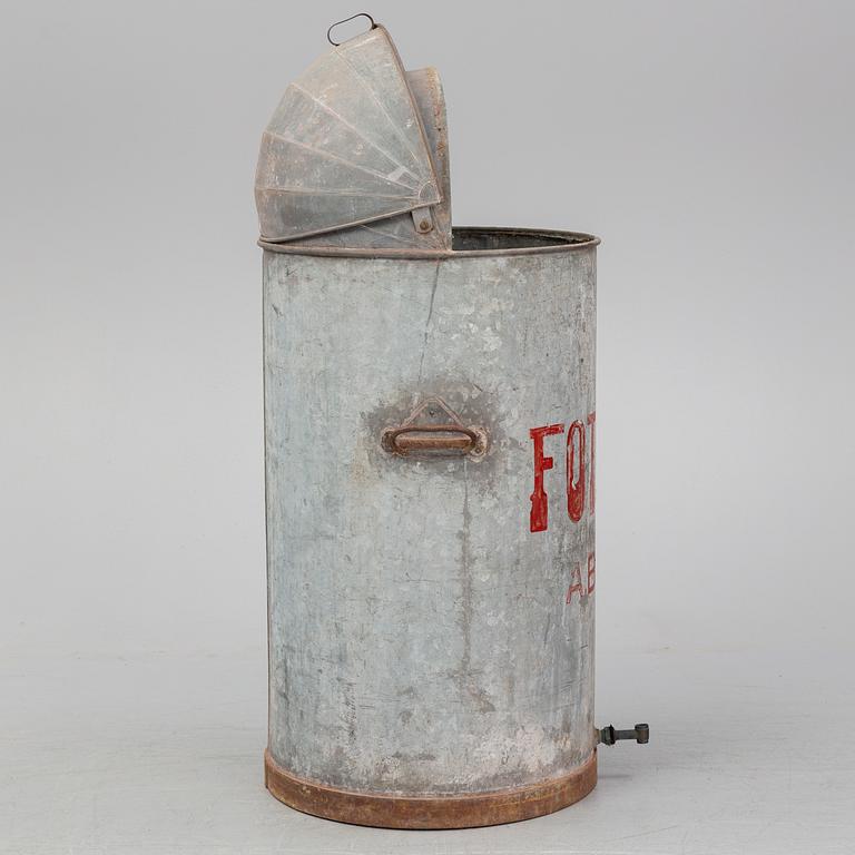 A kerosene barrel from the early 20th century.