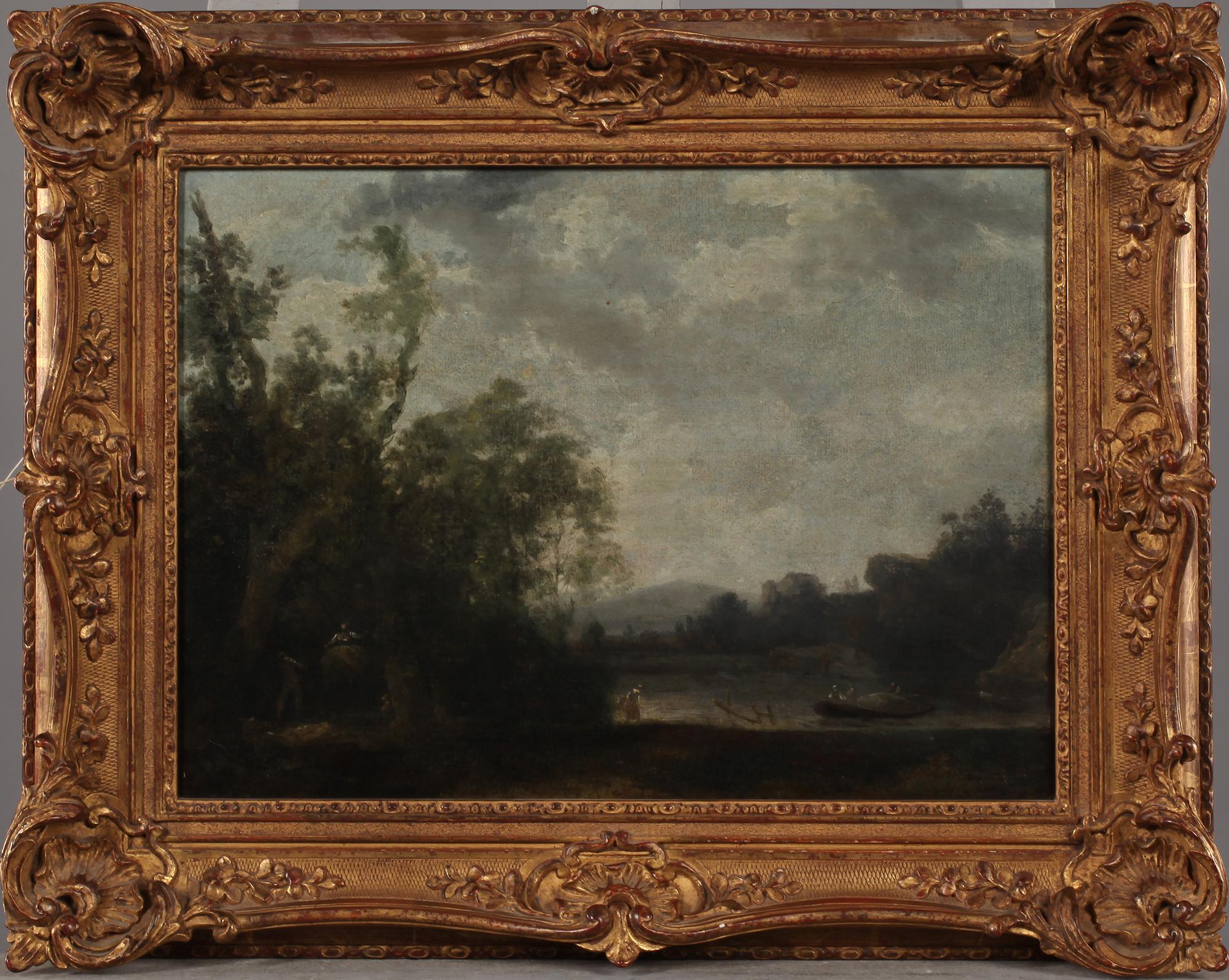 OKÄND KONSTNÄR, 2 st oljemålningar på duk, Jean Pillements art, 1800-talets början.