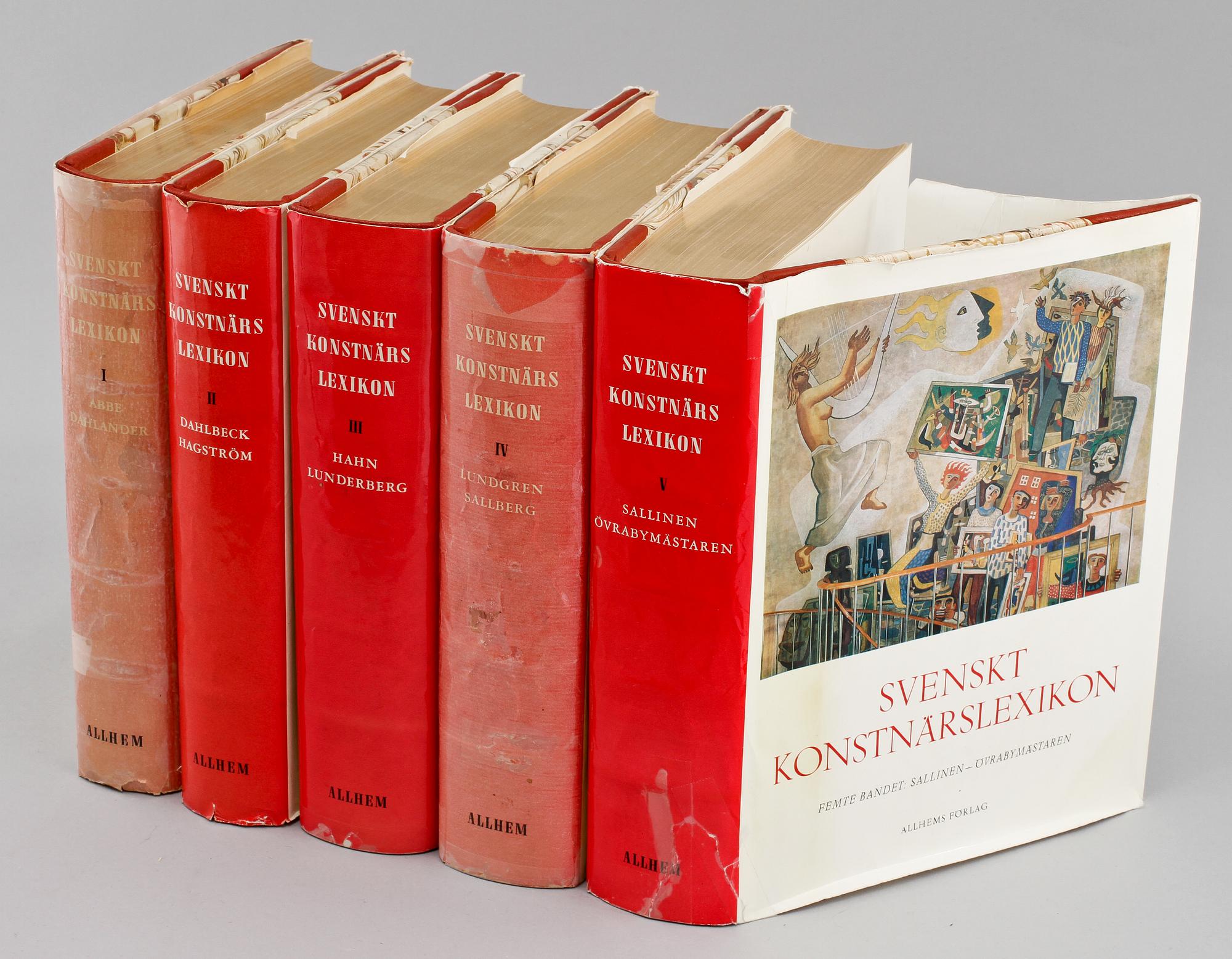 BOKVERK, 5 vol, "Svenskt konstnärslexikon", Dahlbeck-Hagström (red), Allhems Förlag, Malmö, 1900-talets andra hälft.