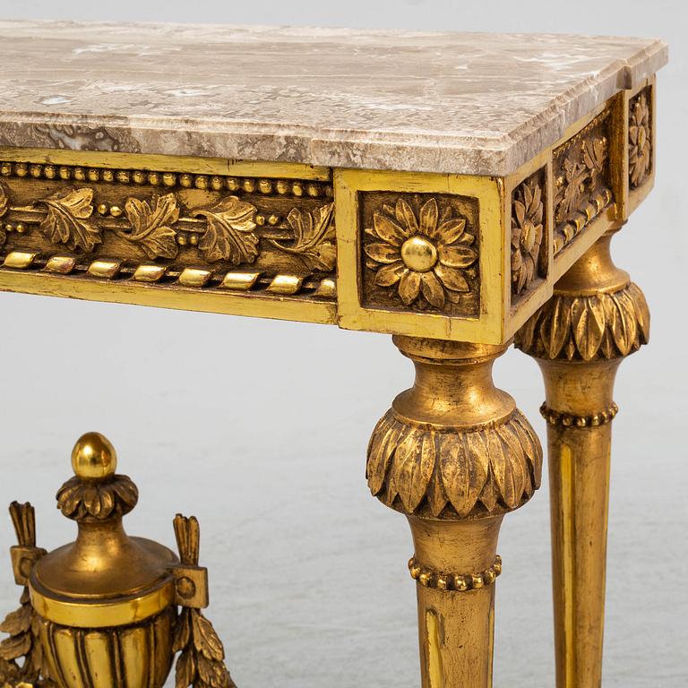 A Gustavian table, late 18th century.