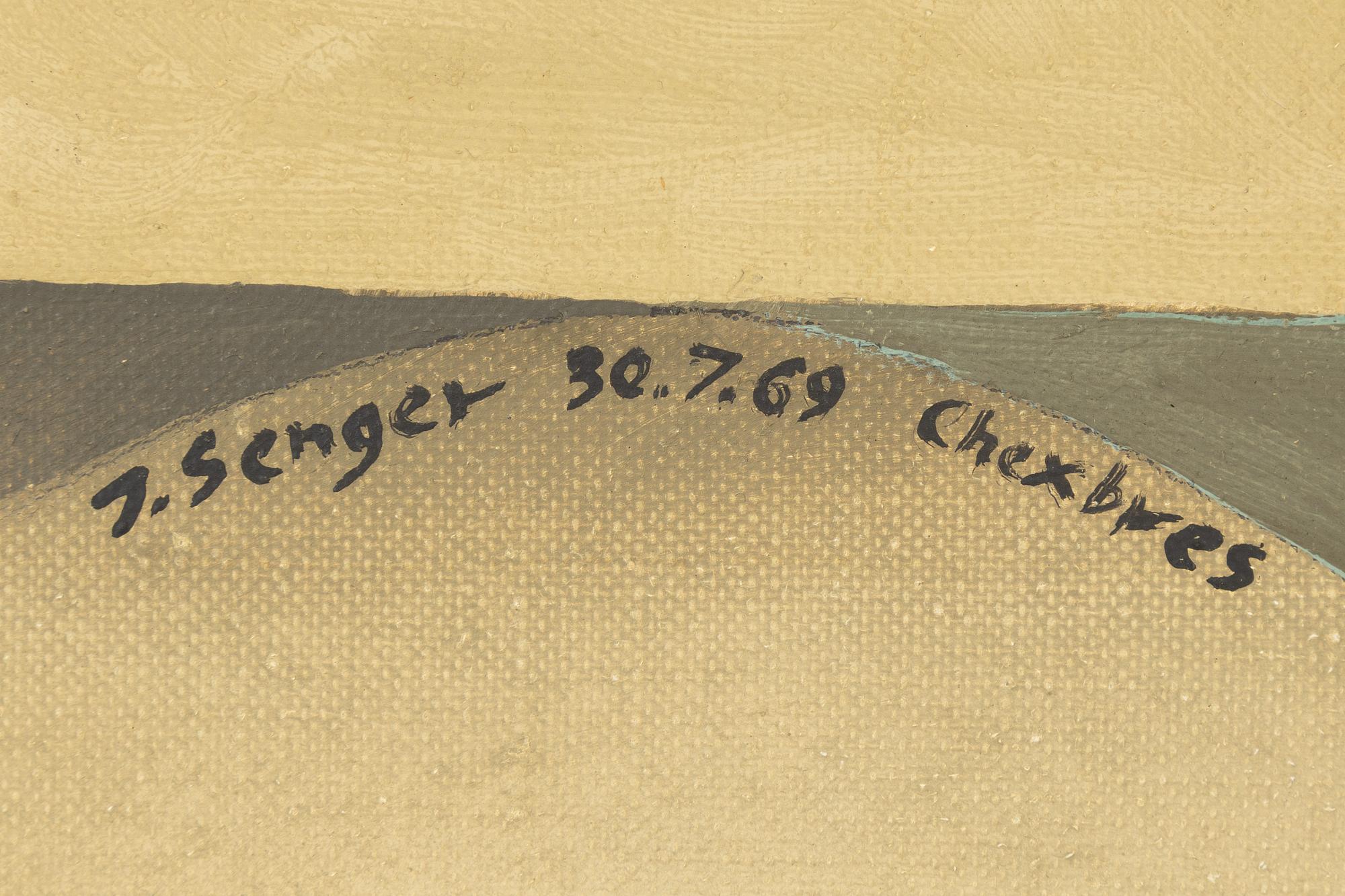 Jochen Senger, oil on canvas, signed and dated 30.7.59 Chexbres.