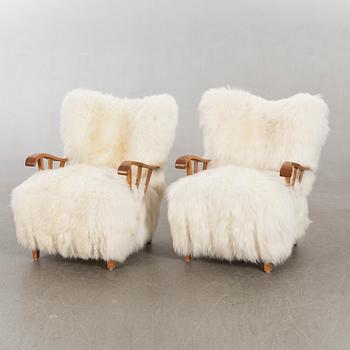 Armchairs a pair, 1950s-1960s.