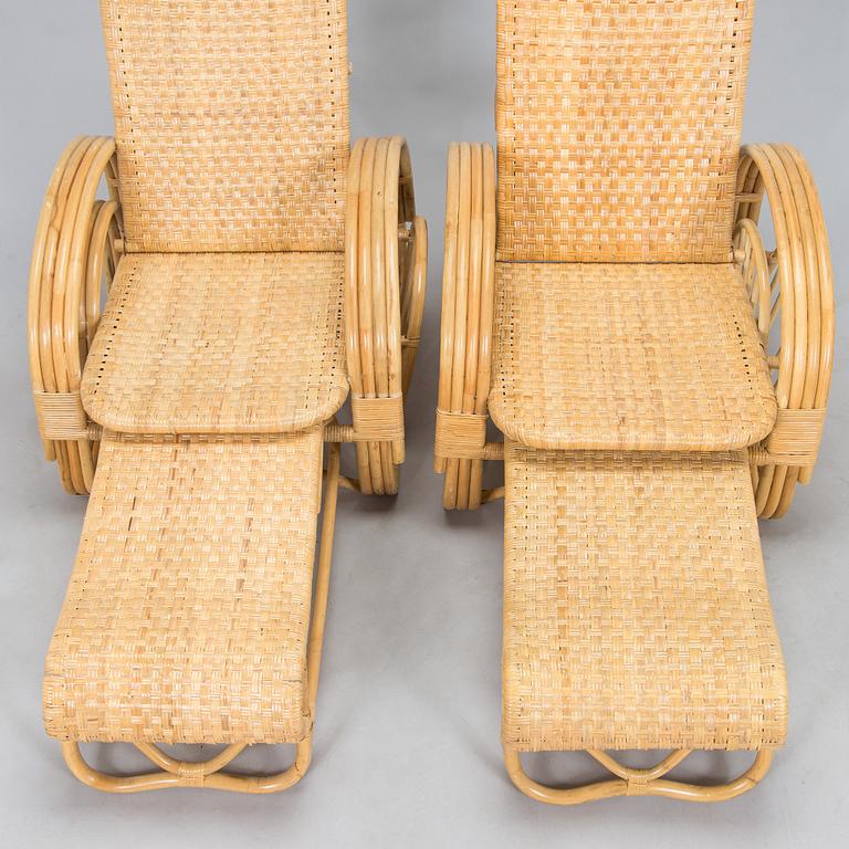 A rattan lounger, late 20th century.