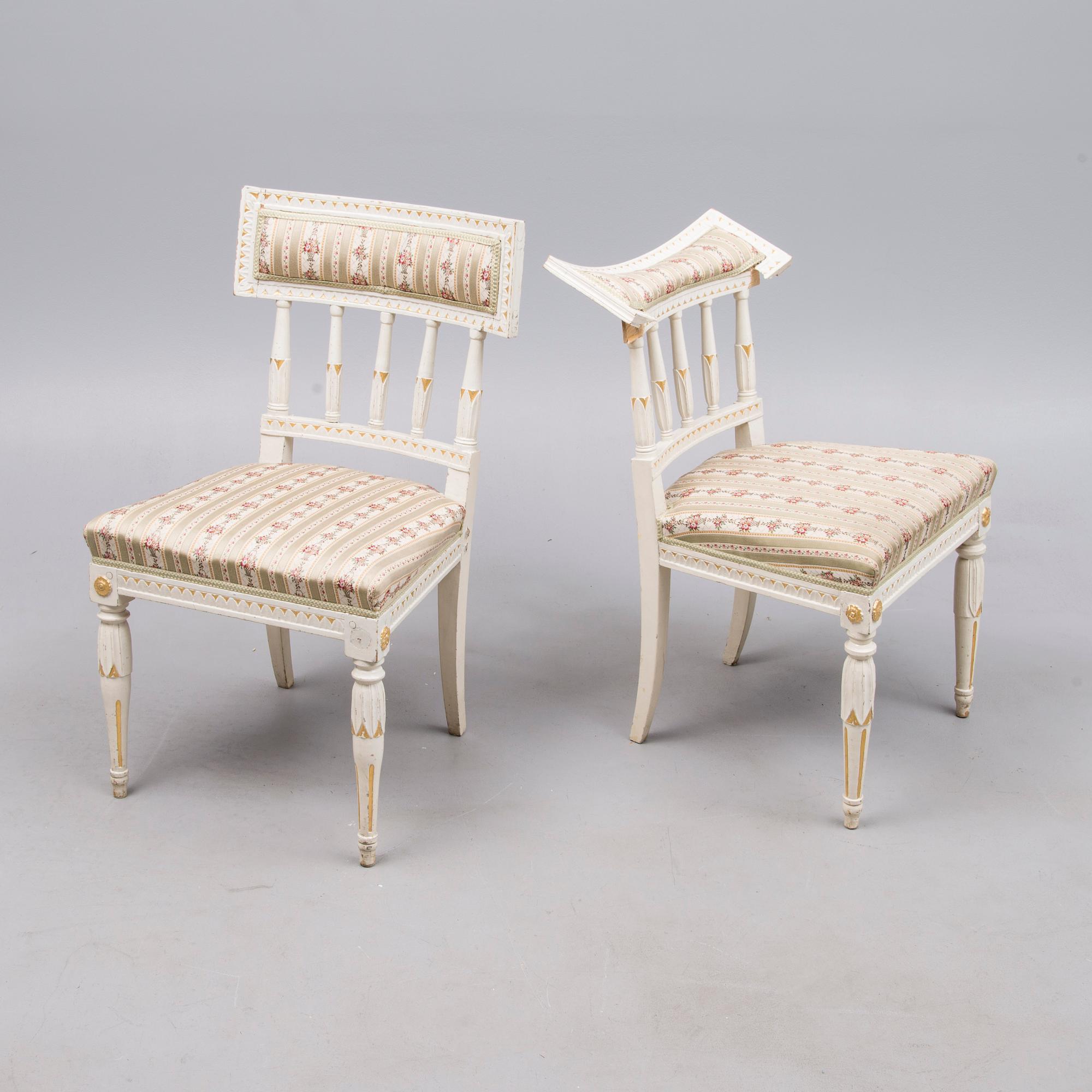 STOLAR, 2 st, sengustaviansk stil, sekelskiftet 1800/1900.