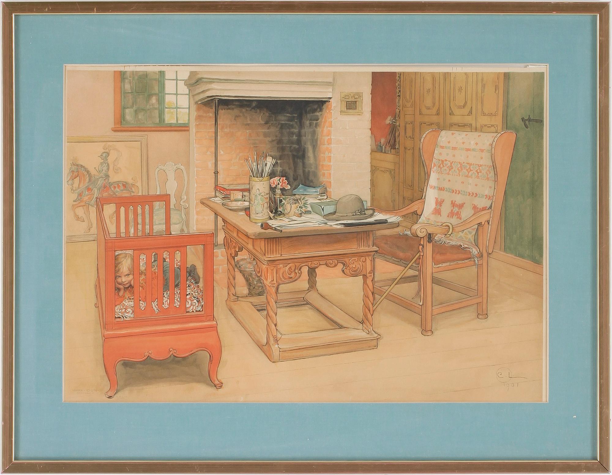 CARL LARSSON, efter, färglitografi utgiven av Idun, Stockholm, signerad i trycket, tidigt 1900-tal.