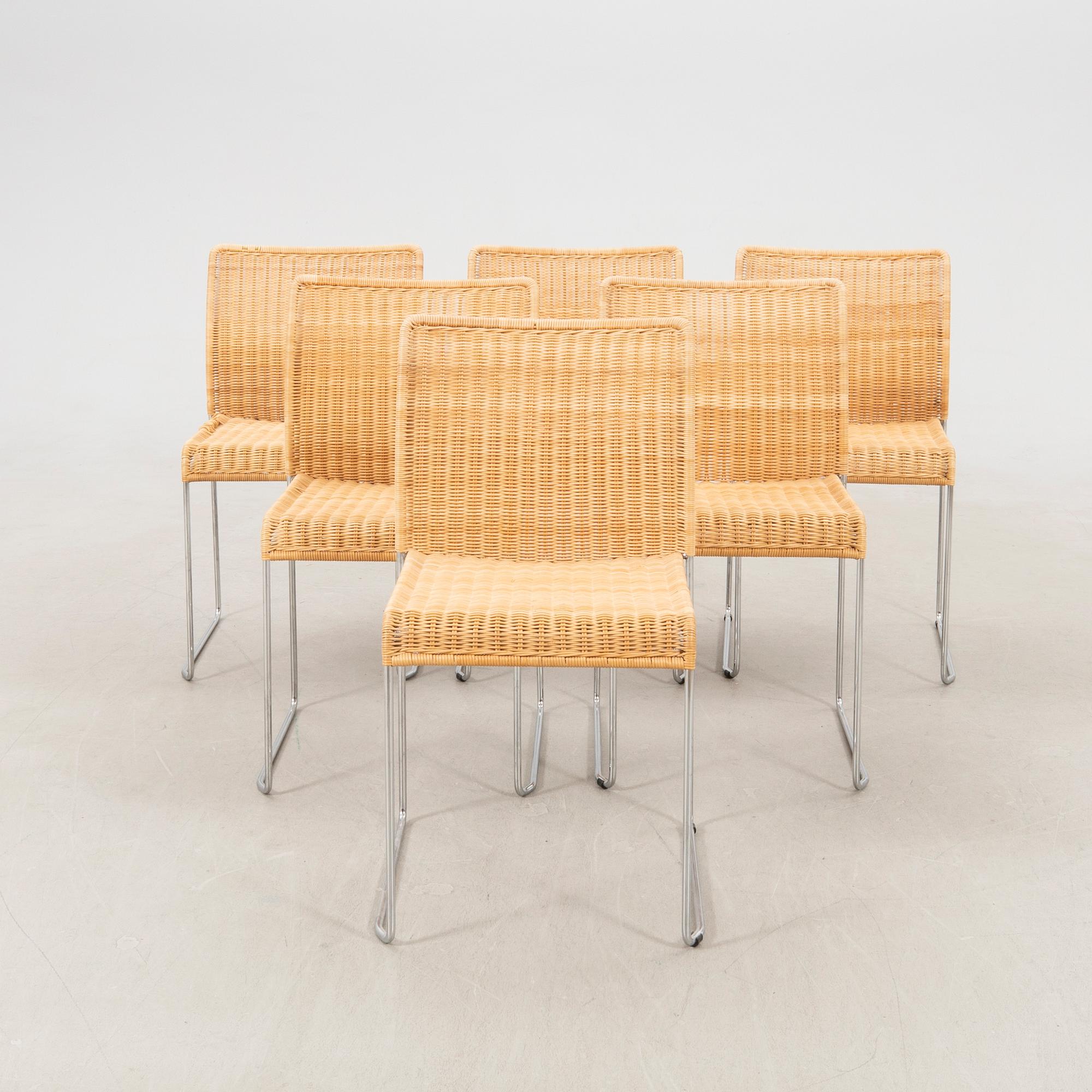 Tito Agnoli, chairs 6 pcs S21, Italy, late 20th century.