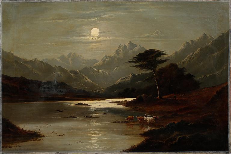 BENJAMIN WILLIAM LEADER, olja på duk, signerad och numrerad 1881.