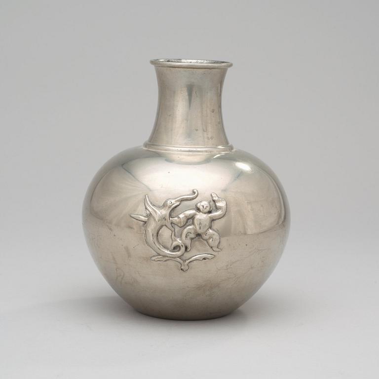 A pewter vase probably by Nils Fougstedt, Svenskt Tenn, Stockholm 1926.