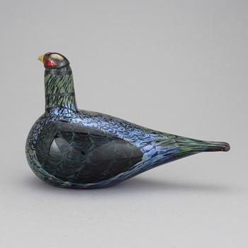 OIVA TOIKKA, skulptur, glas, "Metso", Nuutajärvi Notsjö Pro Arte, Iittala, signerad.