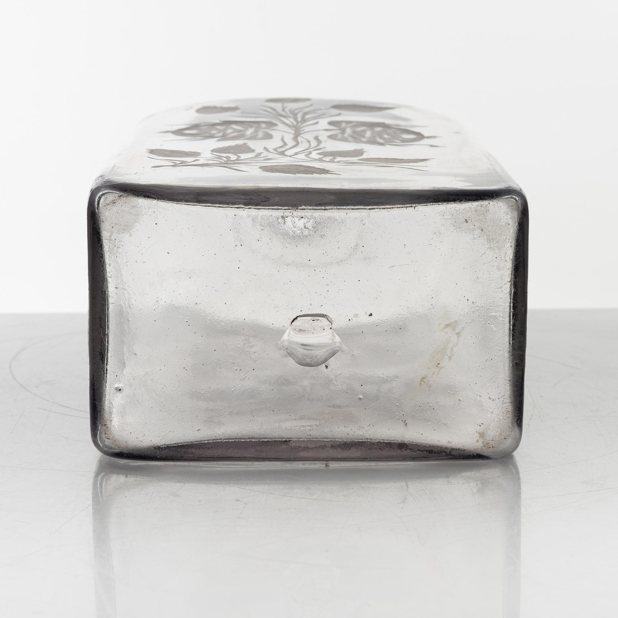 An engraved vodka bottle, later part of the 19th century.