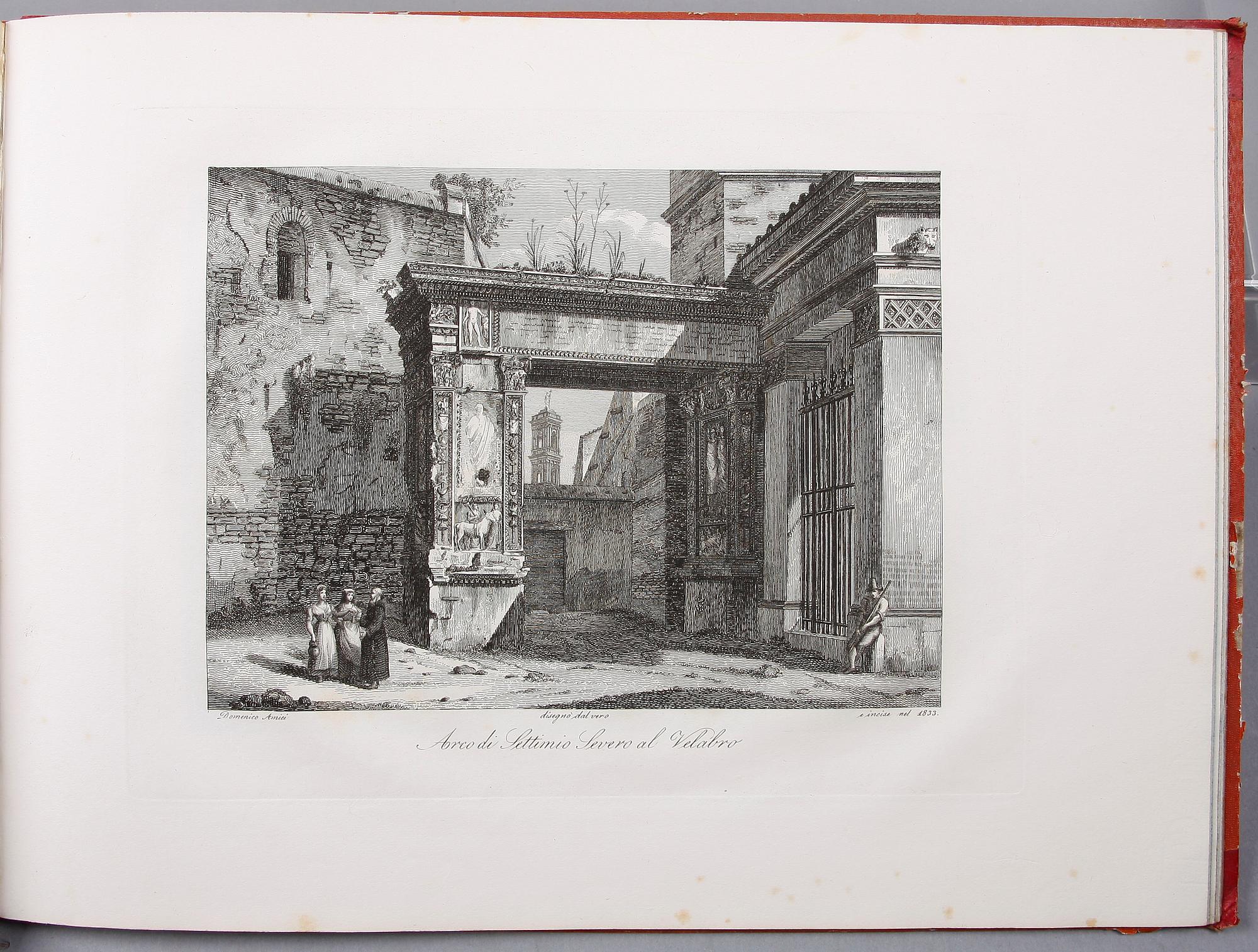 ALBUM MED KOPPARSTICK, "Vedute di Roma" av Domenico Amici. 1837.