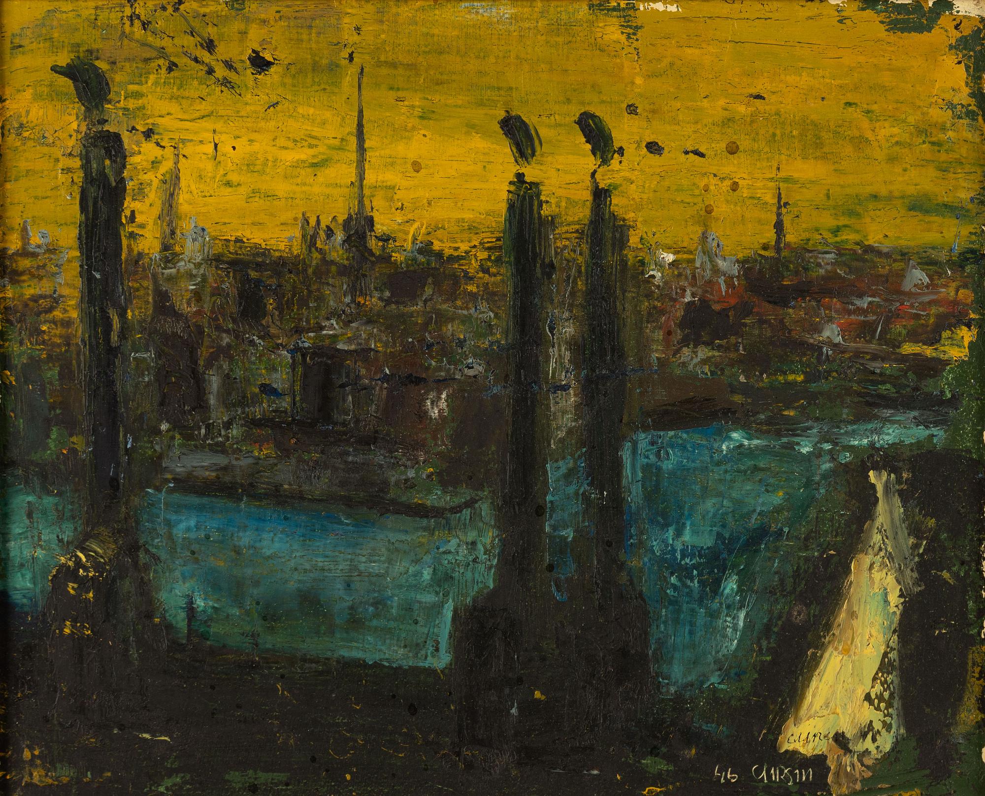 Christer Strömholm, oil on panel, signed and dated -46.