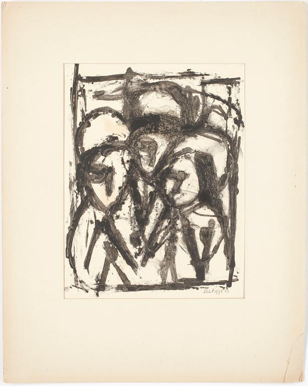 LUCIO DEL PEZZO, kolteckning, sign o dat -53.
