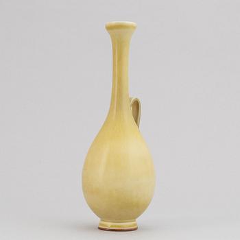 Berndt Friberg, a stoneware vase with handle, Gustavsberg studio, Sweden 1954.