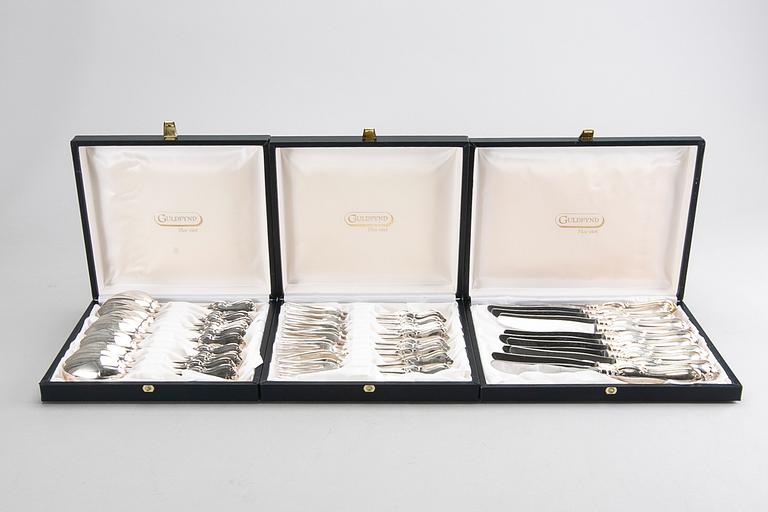 A 36 part 'Olga' silver cutlery, GAB, Eskilstuna, 1988/89.