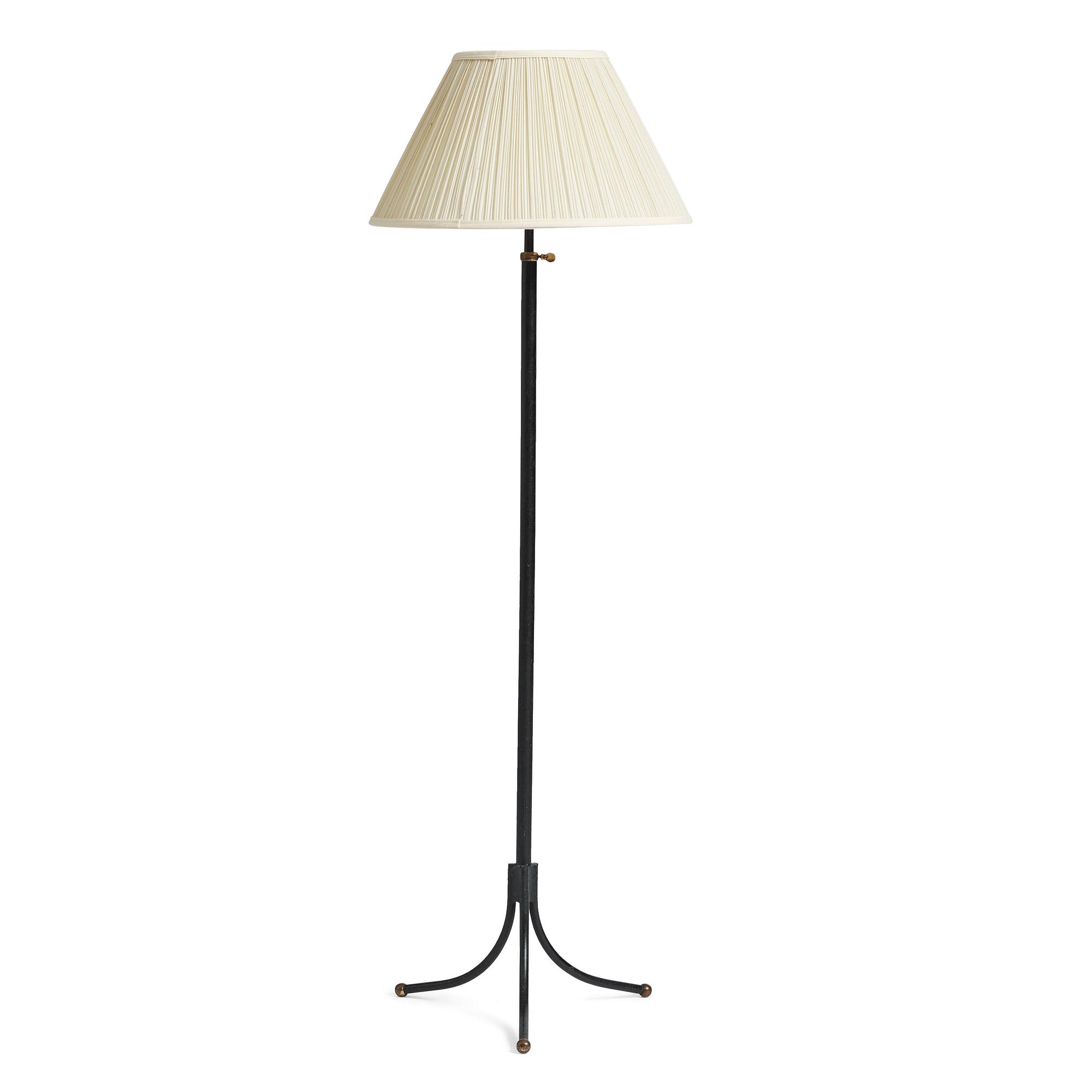 Josef Frank, a nr 2326 brass and black lacquered floor light, Svenskt Tenn, Sweden 1930-40's.