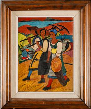 PIERRE DABOVAL, olja på pannå, signerad och daterad 52.