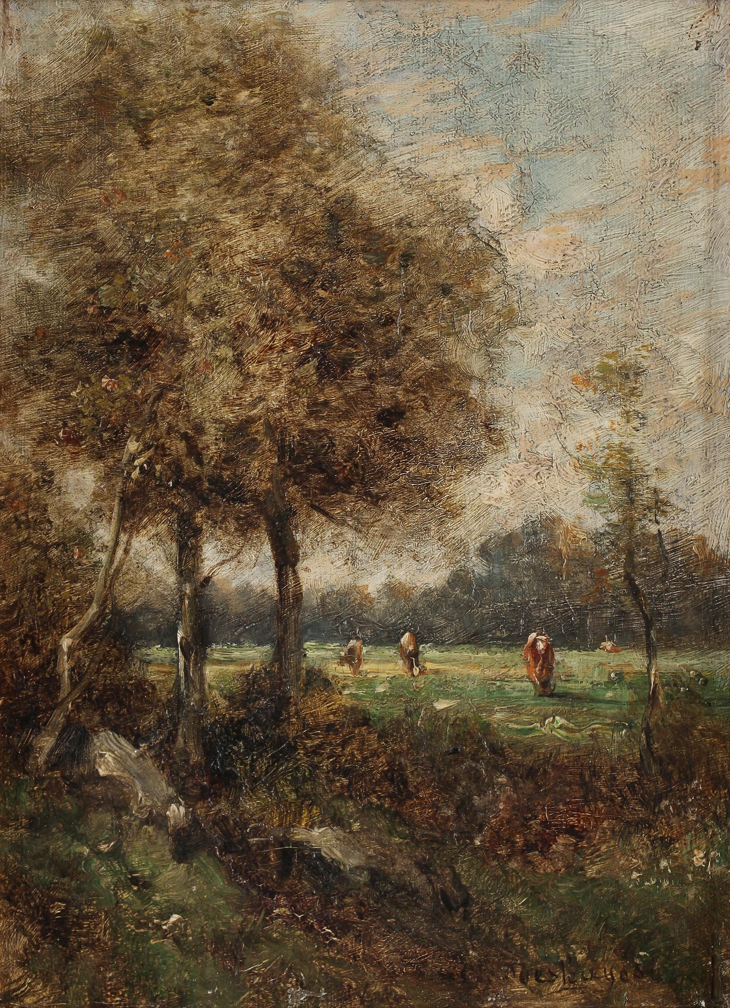 OKÄND KONSTNÄR, ett par, olja på duk, bär otydlig sign, 1800-talets andra hälft.