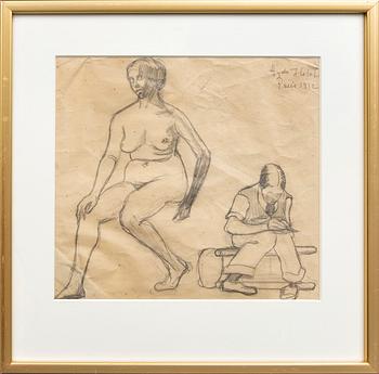 Agda Holst, Agda Holst, pencil drawing / sketch, signed, dated.