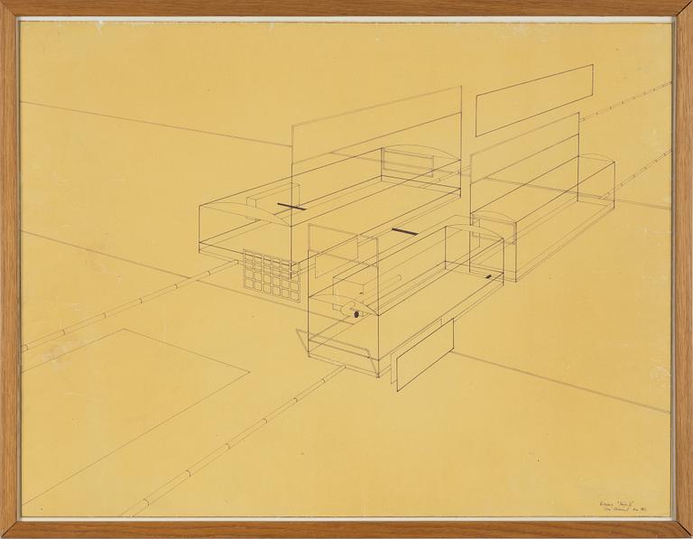 Sten Eklund, ink drawing, signed and dated dec 1967.