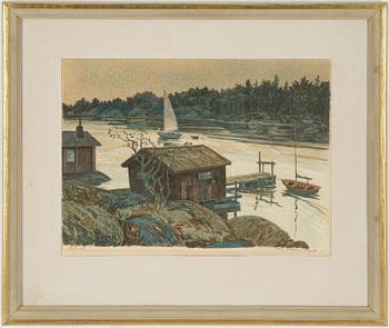 Roland Svensson, färglitografi, signerad provtryck.
