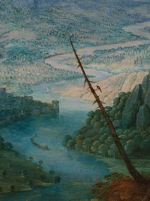 Tobias Verhaecht, River landscape with figure staffage.