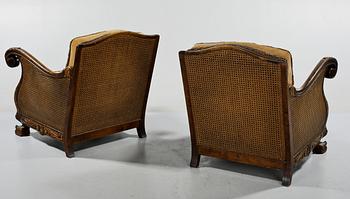 FÅTÖLJER, ett par, Chippendalestil, Lani möbler, Malmö, 1900-tal.