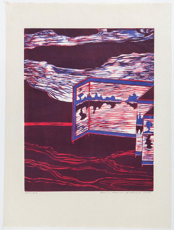 KARIN MAMMA ANDERSSON, a woodcut, signed and numbered 203/250, dated 2008.