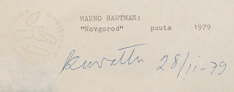 MAUNO HARTMAN, trärelief, signerad och daterad 1979.