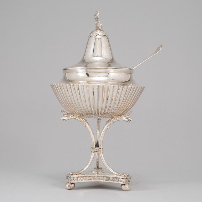 A swedish silver empire sugar bowl, mark of Adolf Nyman,  Linköping 1840.