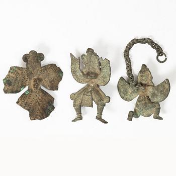 A group of six Indian metal figures, 20th century.