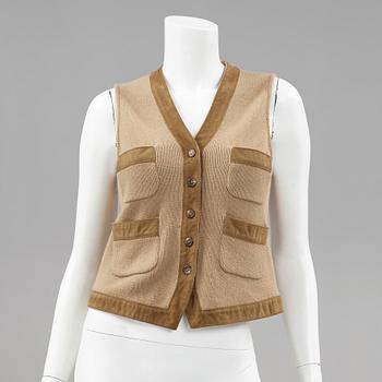 A cashmere vest and top by Ralph Lauren.