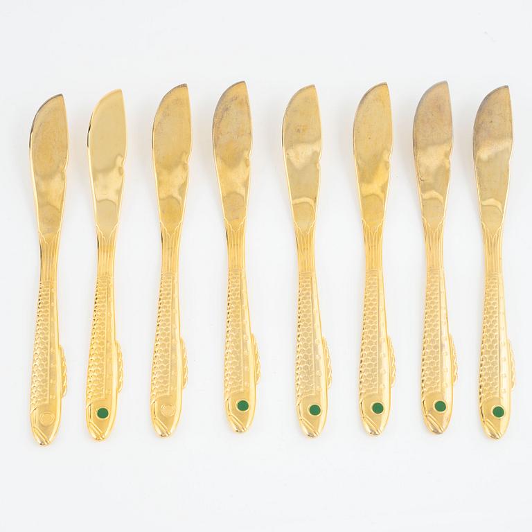 Gunnar Cyrén, fish cutlery, 16 pieces, "Nobel", Gense.