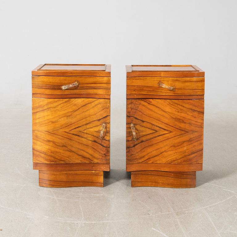 Sängbord, ett par, Art Deco 1900-talets första hälft.