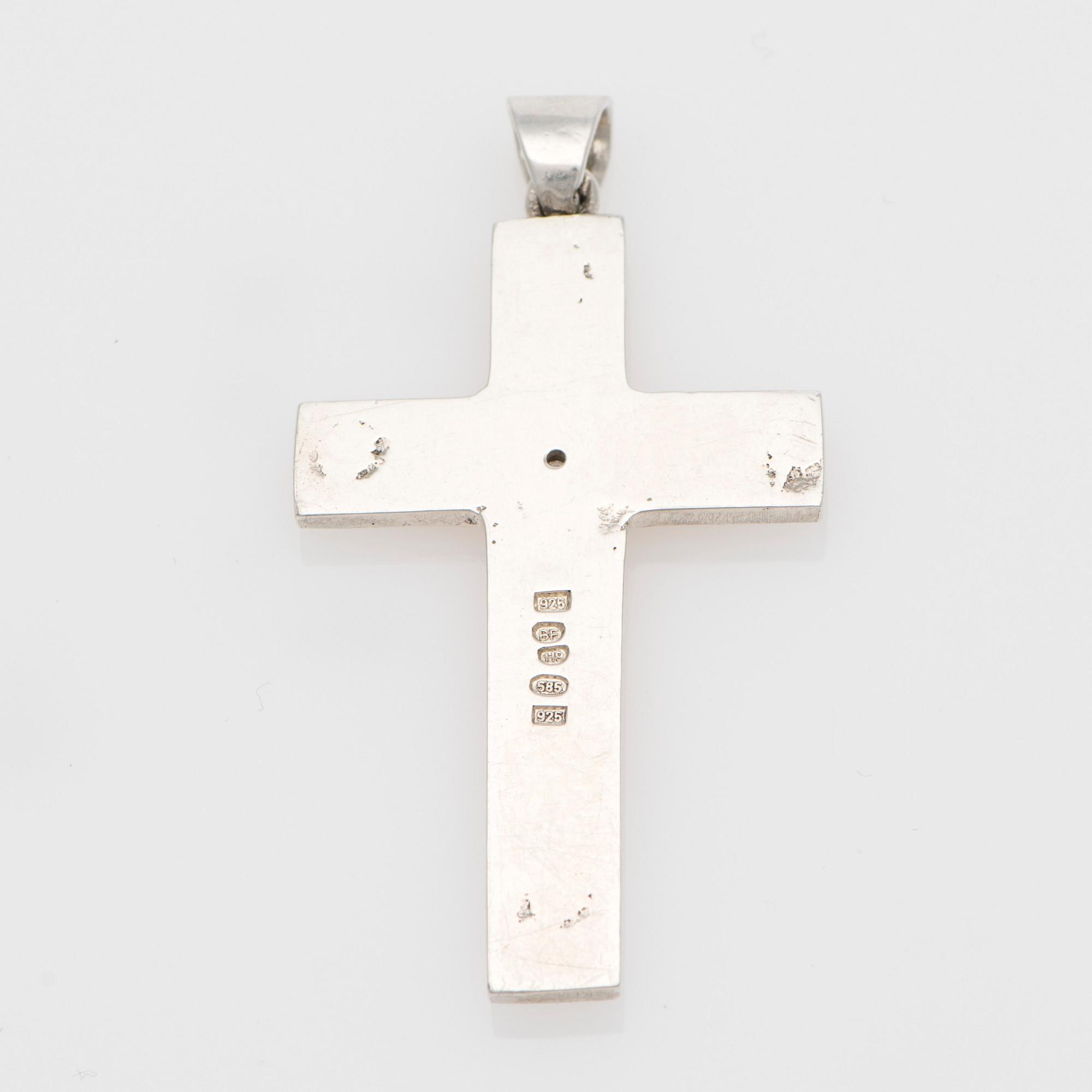 HÄNGE, 14K guld/sterling silver, diamant 0,13 ct.