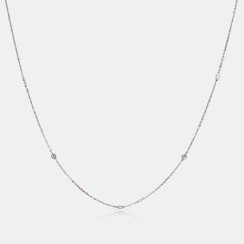 553. COLLIER med briljantslipade diamanter, totalt ca 1.35 ct, på kedja.