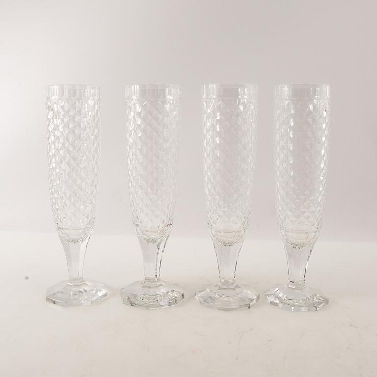 Orrefors, champagne glasses, 8 pcs, 20th century.