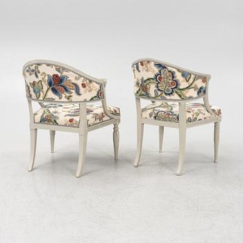 A matched pair of armchairs, late Gustavian, circa 1800.