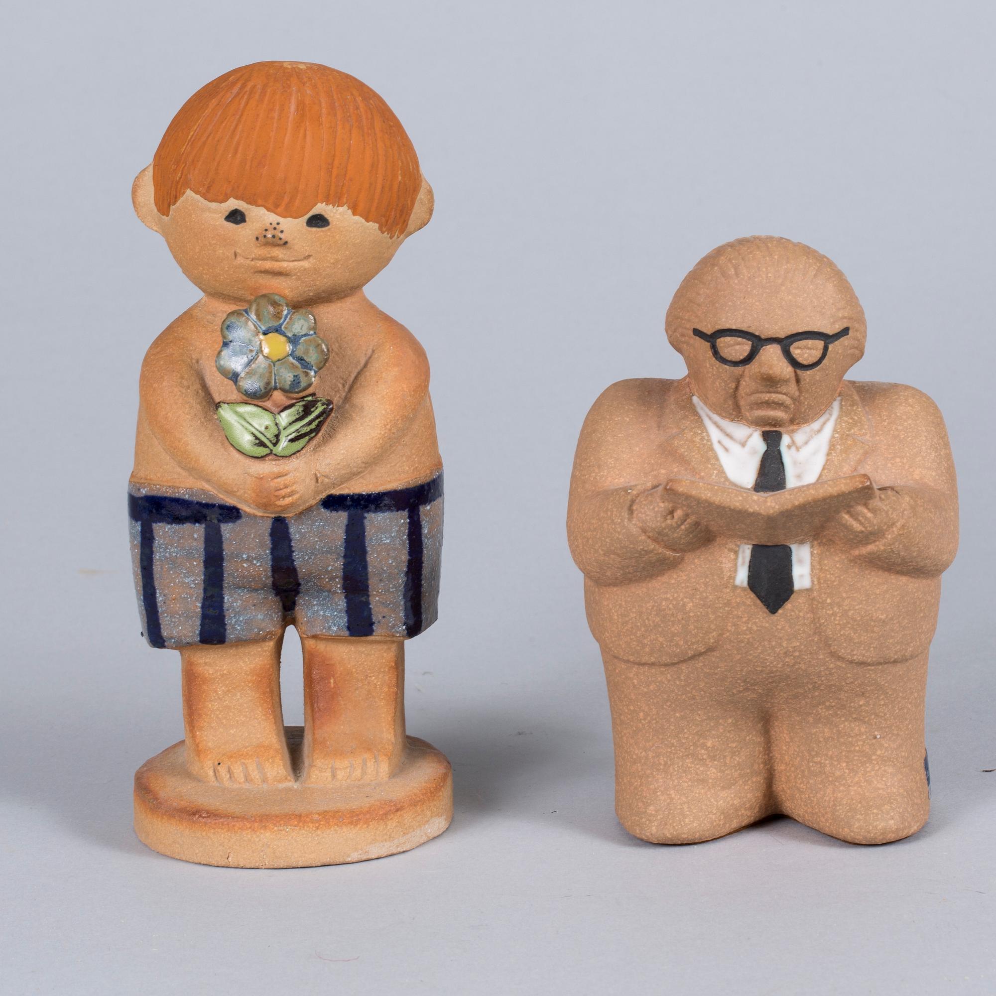 FIGURINER, 2 stycken, Lisa Larson, stengods, 1900-talets senare del.