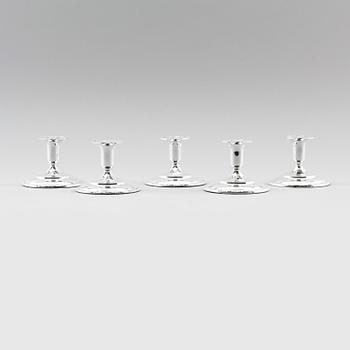 LJUSSTAKAR, 5 st, silver, Norge, 1900-talets andra hälft.