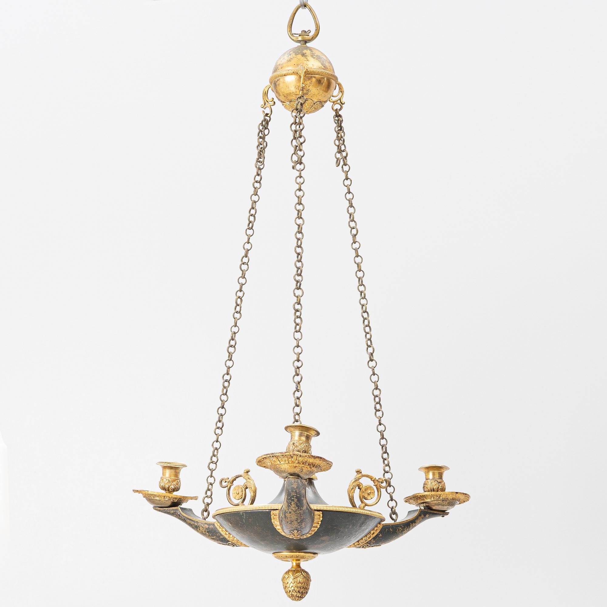 Ampel, för tre ljus, Frankrike, 1800-talets början,  Empire.