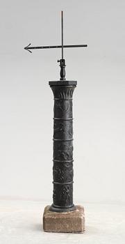 A Johannes Dahl black lacquered cast iron column, Näfveqvarn, Sweden 1920's.