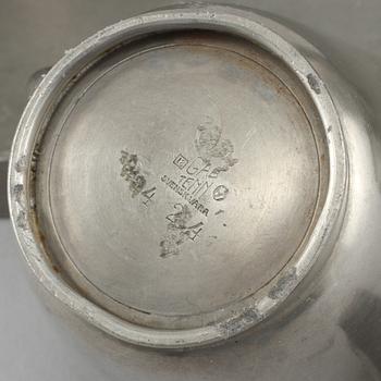 KAFFESERVIS, 4 delar, tenn, Guldsmedsaktiebolaget (GAB) Stockholm, Swedish grace, 1935-36.