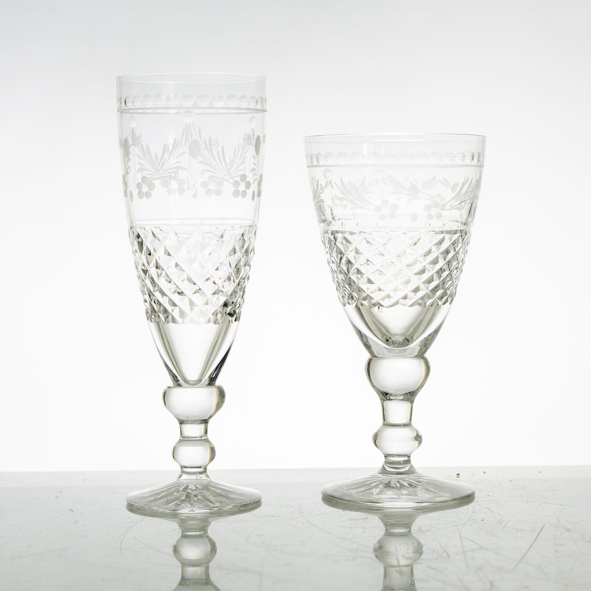 Fritz Kallenberg, a 28-piece "Elvira Madigan" glass service, Kosta, Sweden.
