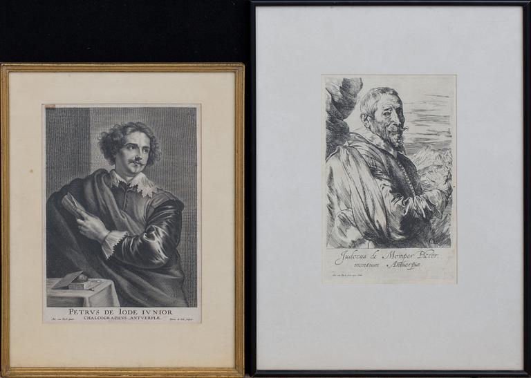 ANTONIS VAN DYCK, after a set of two etchings.