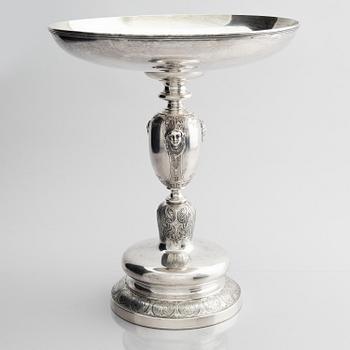 A Danish large silver bowl on foot, mark of Anton Michelsen, Copenhagen 1865.