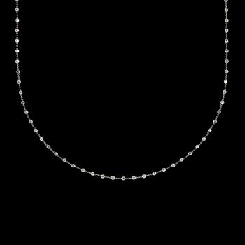 A diamond necklace, "diamonds by the yard", tot 13.60 cts.